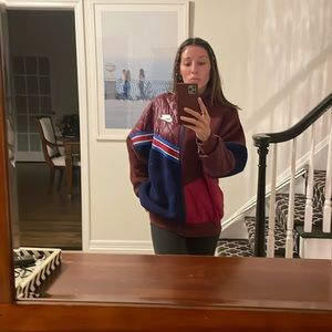 Nike Sportswear Womens Burgundy Sport Pack Sherpa Track Jacket